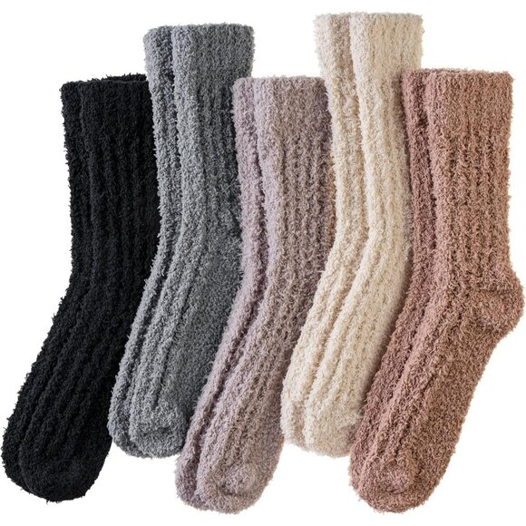 Women Multi Warm Fluffy Cozy Thick Plush Slipper Sleep Comfy Christmas Socks - Picture 1 of 6